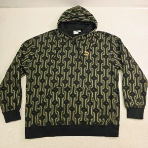 Puma Classics 70s Psychedelic Graphic Herren Chain Pattern Hoodie Mens Sz XL EUC